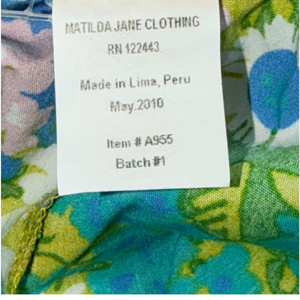 Matilda Jane Hammond Bay 2010 Floral Ruffle Wide Leg‎ Pants Blue Pink Green 8 - Picture 5 of 5